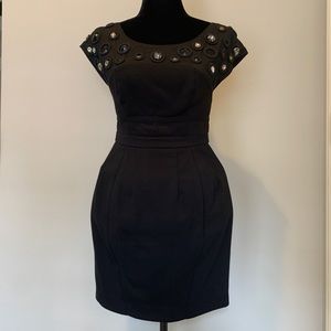 LaRok Luxe mini black cocktail dress with stone detail size XS